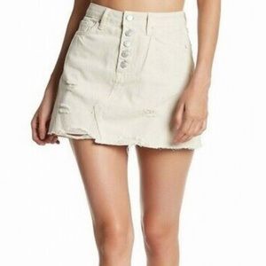 Free People Cream Miniskirt